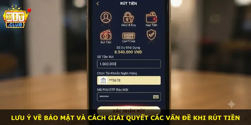 Lưu ý về bảo mật và cách giải quyết các vấn đề khi rút tiền