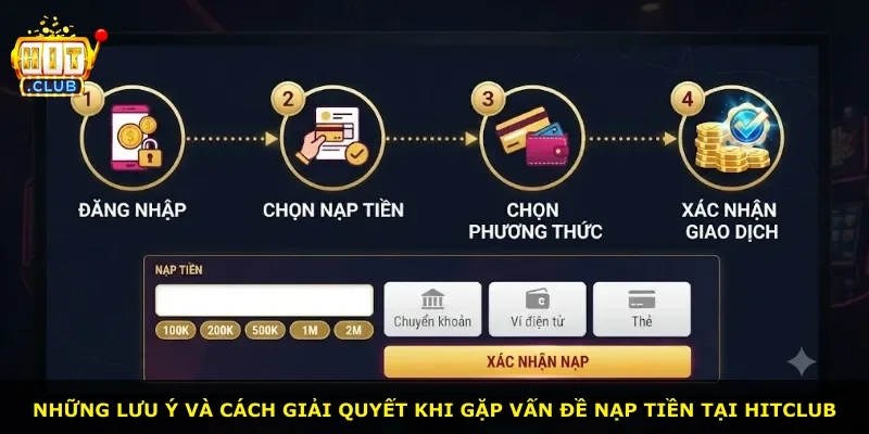 Những lưu ý và cách giải quyết khi gặp vấn đề nạp tiền tại Hitclub